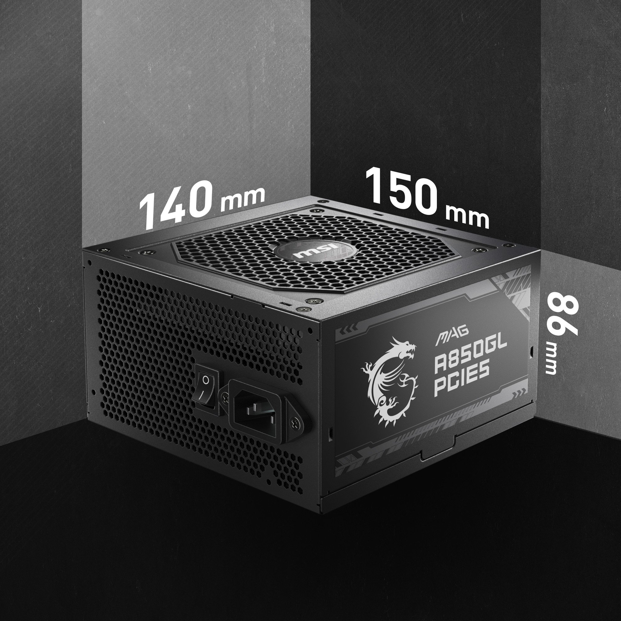 MSI - MAG A850GL PCIE 5.0, 80 GOLD Fully Modular Gaming PSU